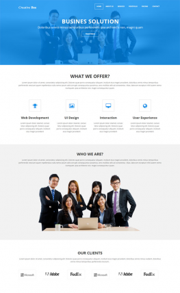 html5模板 HTML5蓝色商务企业网站模板 蓝色