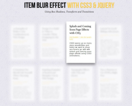 jQuery+CSS3项目模糊效果