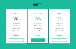 HTML5+CSS3价格表翻转切换代码