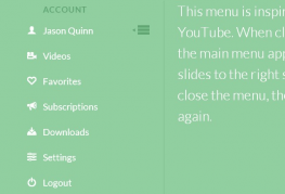 YouTube左侧菜单效果