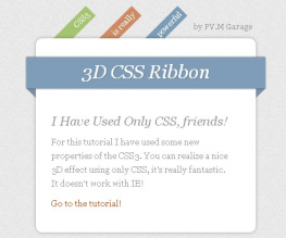 纯CSS3实现的3D丝带效果
