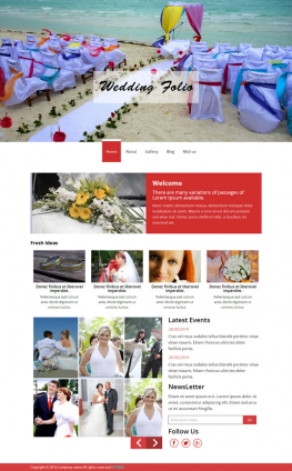 婚纱摄影模板 喜庆的婚礼策划整站模板 婚纱模板